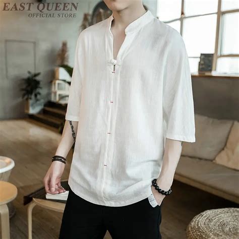 Linen Shirts Men Traditional Chinese Blouse Traditional Chinese