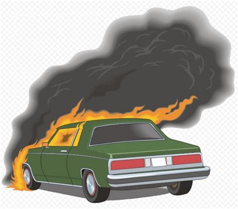 Cartoon Clipart Car On Fire Png Citypng