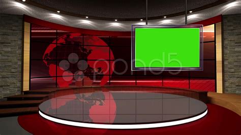 News Tv Studio Set Virtual Green Screen Background Loop Green Porn