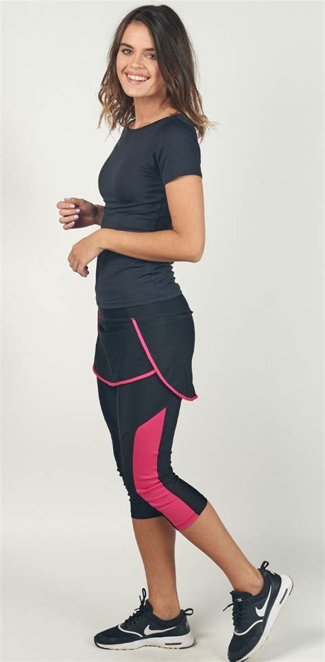 2 In 1 Short Sport Skirt With Attached Leggings Modest Workout