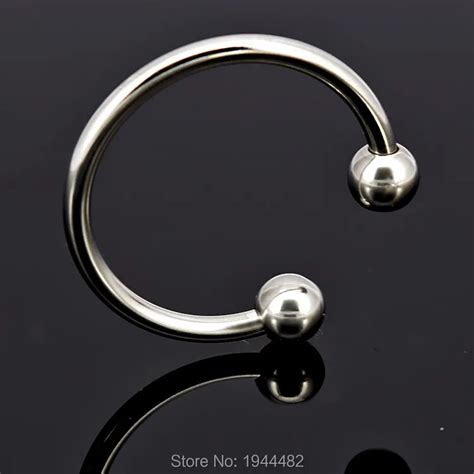 Men Penis Delay Ring Stainless Steel Cock Ring Cockring Glans Jewelry Two Beads Penis Delay