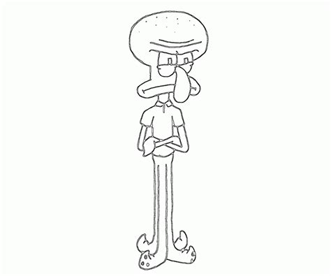 Squidward Printable Spongebob Coloring Pages