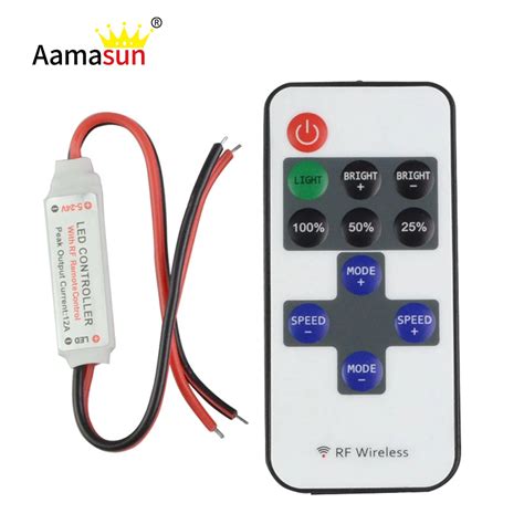Dc5 24v Mini Rf Wireless Led Remote Controller Single Color Dimmers 12a