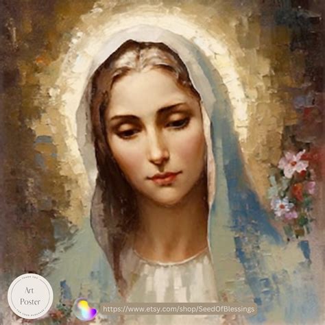 Mary Queen Of Heaven Portrait Religious Art Christian Etsy