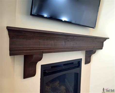 (i attached it at 45″ from the step) DIY Fireplace Mantel Shelf - Her Tool Belt