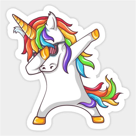 Dabbing Unicorn Dabbing Sticker Teepublic
