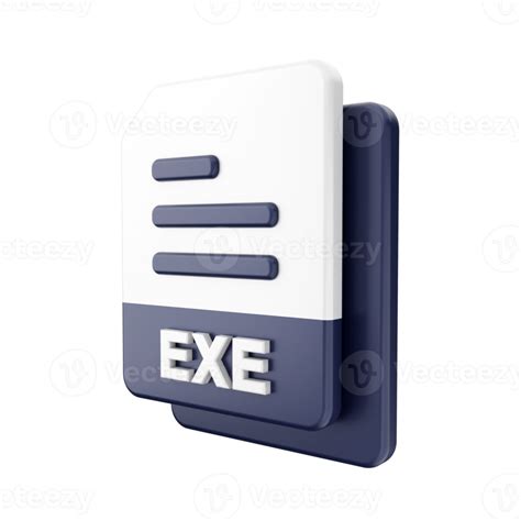 3d File Exe Icon Illustration 22597444 Png
