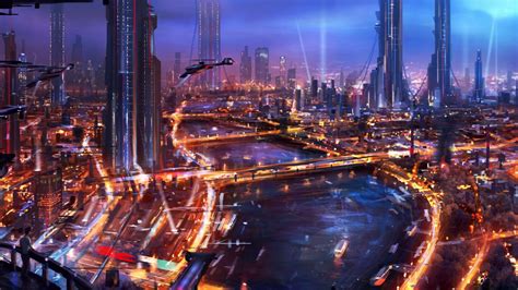 Sci Fi Science Fiction Cities Futuristic Architecture Bridges Vehicles