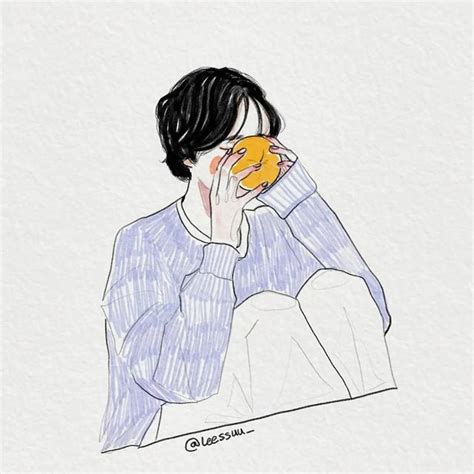 혜린 On Instagram 뀰 🍊 스케치 일러스트레이션 일러스트 아이패드그림 색연필일러스트 인물화 그림스타