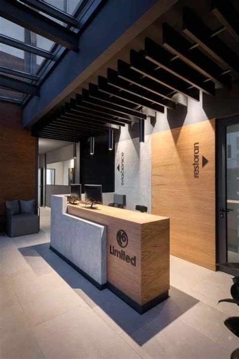 desain inspiratif meja resepsionis minimalis desain kantor modern lobby design meja
