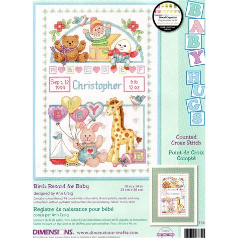 Birth Record For Baby Counted Cross Stitch Kit