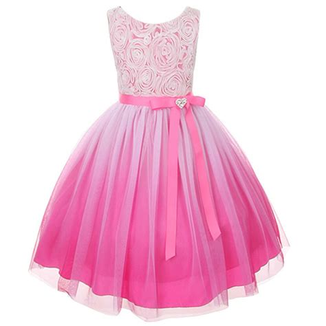 Ombre Flower Girls Dress Christmas Pageant Party Wedding