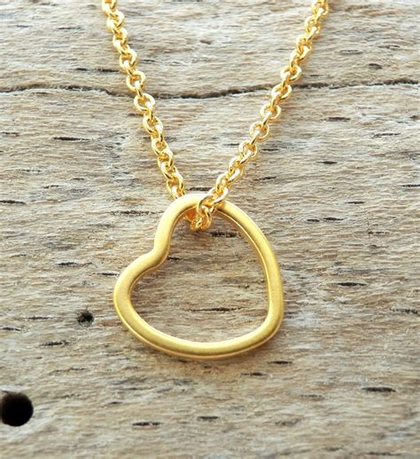 Simple Gold Heart Necklace Gold Chain Heart Necklace Simple