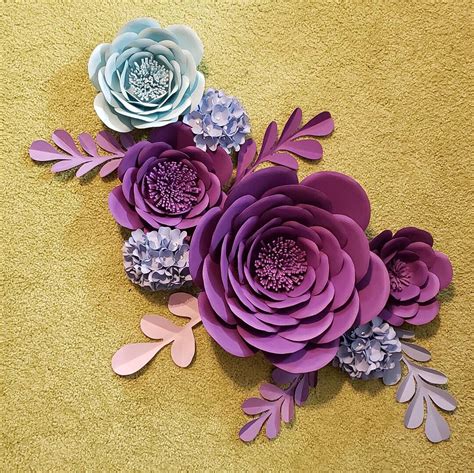 Purple Paper Flowers For Nursery