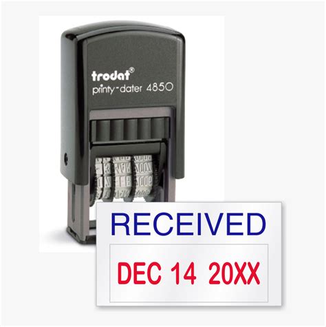 Self Inking Received Date Stamp Hd Png Download Transparent Png