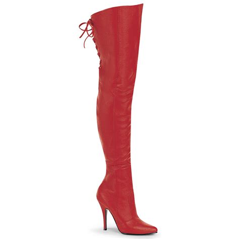 legend 8899 red leather thigh boots sexy boots pleaser boots bootycocktails