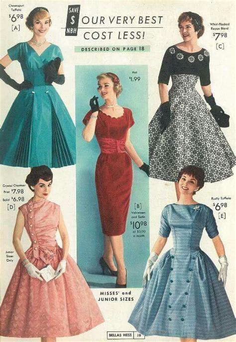 1958 Womens Dresses Retro Mode Vintage Mode Vintage Chic Vintage