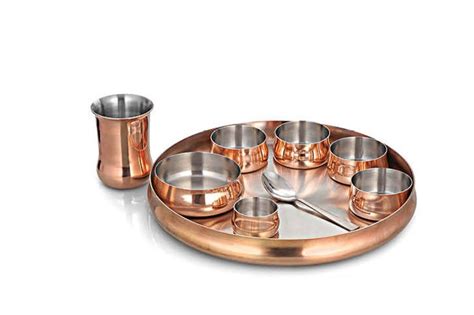 Indian Dinnerware Stainless Steel Copper Traditional Dinner Set Of Thali At Best Price In New Delhi