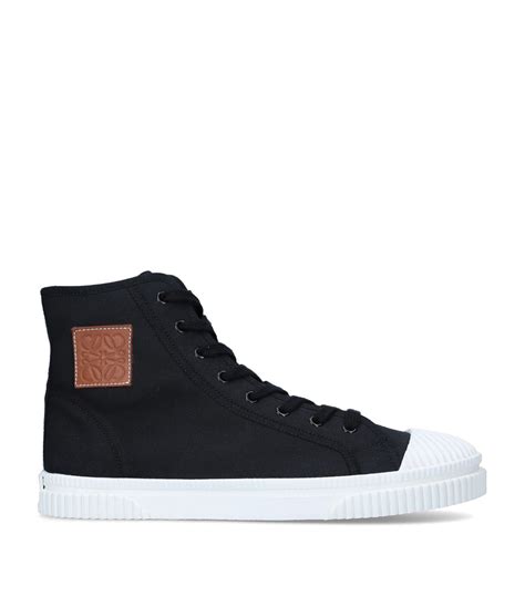 Loewe Black Canvas High Top Sneakers Harrods Uk