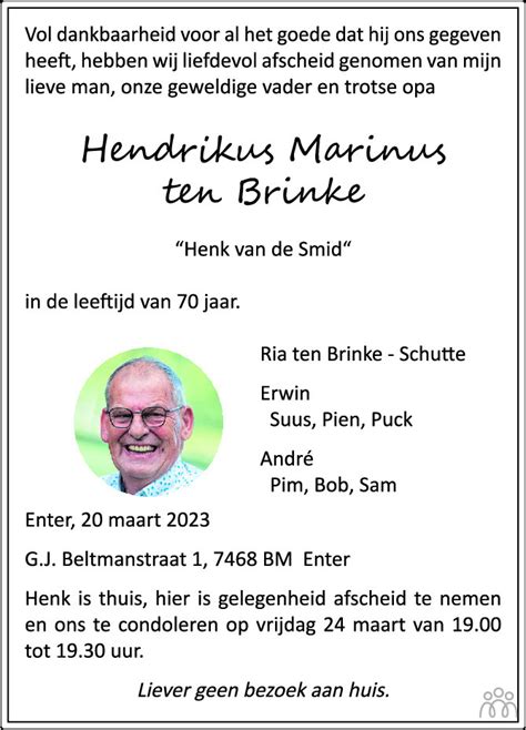 Hendrikus Leonardus Henk Verheijen Overlijdensbericht En My Xxx Hot Girl