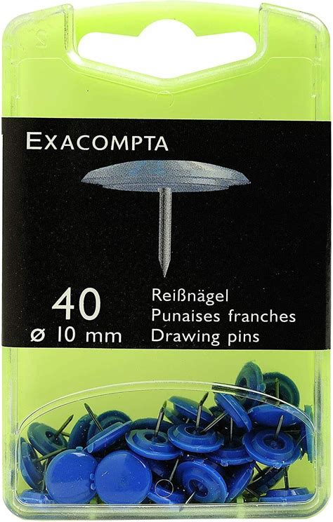 Exacompta Coloured Drawing Pins Thumb Tacks Cork Board Pack 40