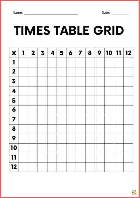 Times Tables Grid 1 To 12 Teach On