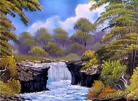 Bob Ross Misty Waterfall Painting Tools Canvas Painting Bob Ross