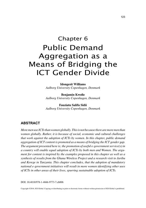 pdf public demand aggregation as a means of bridging the ict gender gap