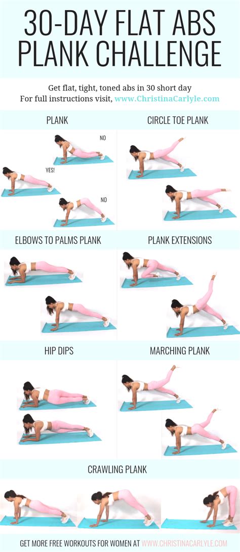Day Plank Challenge For Tight Toned Flat Abs Https Christinacarlyle Com Day Ab Plank