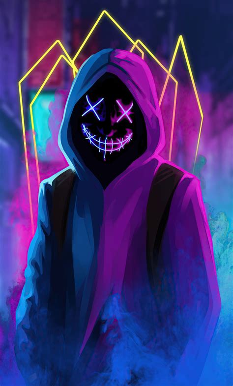 1280x2120 Mask Neon Guy Iphone 6 Hd 4k Wallpapers Images Backgrounds Photos And Pictures