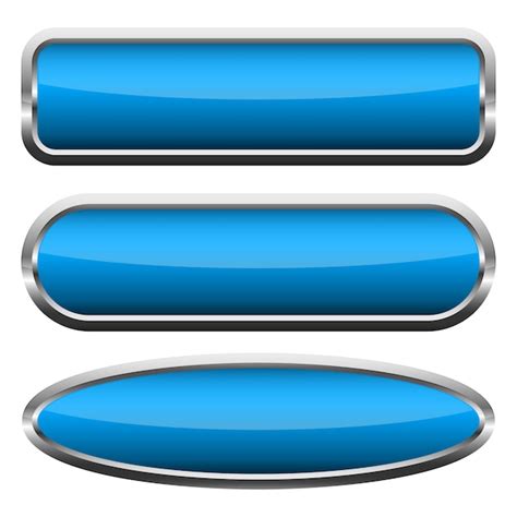 Premium Vector Set Of Blue Glossy Buttons Illustration