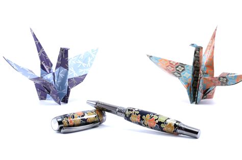 Handcrafted Origami Pen Made From Hand Printed Origami Paper Pen