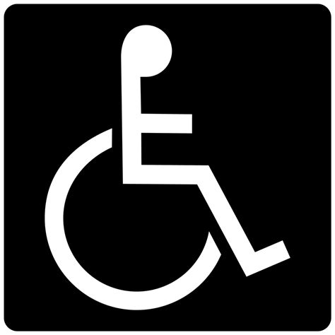 Ada Wheelchair Accessible Symbol White On Black Sign Nhe 1 Whtonblk