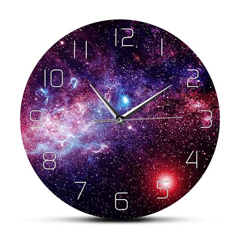 Wall Clock Modern Design Space Cosmic Wall Clock Galaxy Wall Clock