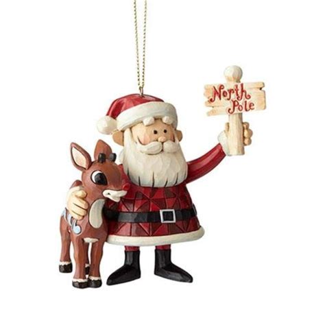 Rudolph The Red Nosed Reindeer By Jim Shore Santa North Pole Hanging