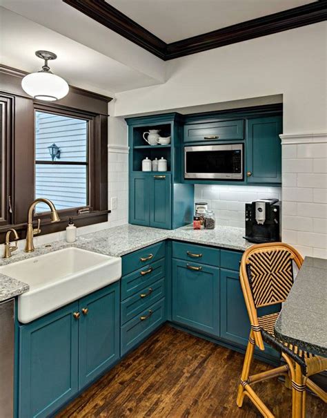 Kathryn Johnson Interiors Teal Kitchen Cabinets Turquoise Kitchen