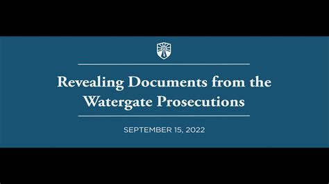 Revealing Documents From The Watergate Prosecutions Youtube