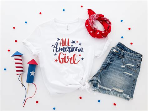 All American Girl Shirt Patriotic Girl 4th July 4th Of July Shirt American Shirt Patriotic