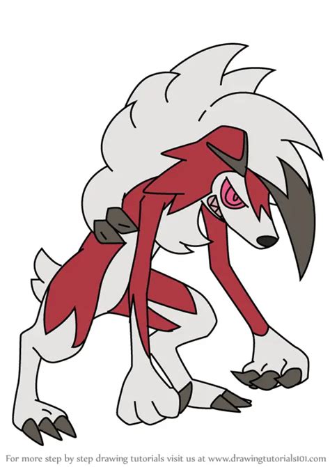 How To Draw Lycanroc Midnight Form From Pokemon Sun And Moon Pok Mon Sun And Moon Step By Step