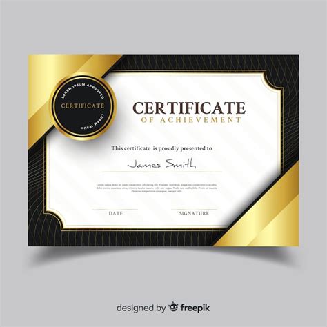 Plantilla Decorativa De Diploma Con Elementos Dorados Vector Gratis