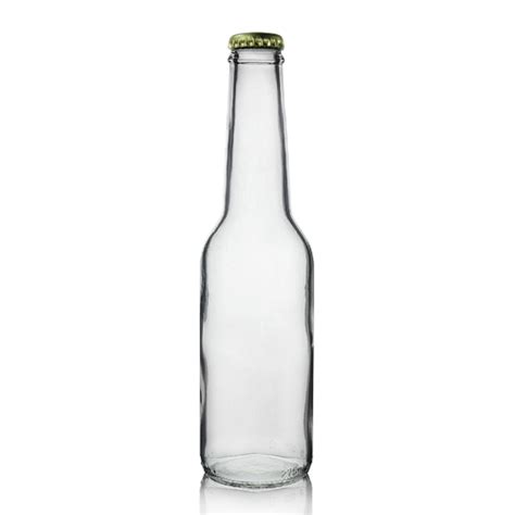 275ml Clear Glass Ice Beer Bottle And Crown Cap Uk