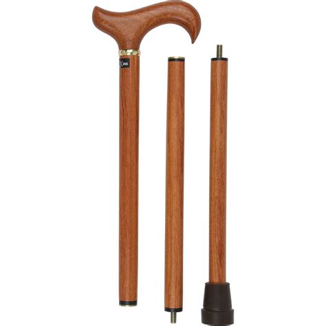 Rosewood 3 Piece Folding Derby Walking Cane Fashionable Canes