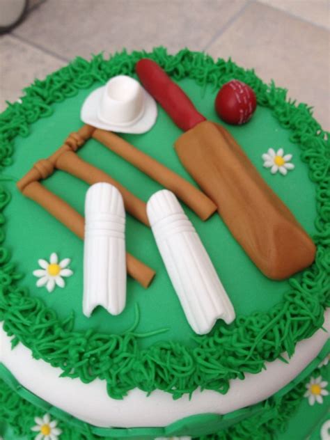 Fondant Cricket Bat Ball Wickets Hat And Shin Pads Cricket