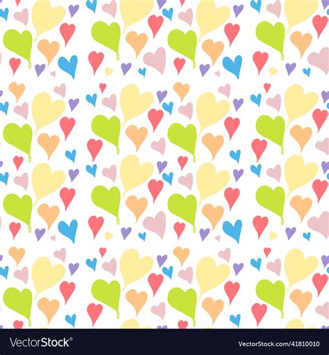 Colourful Heart Seamless Pattern Royalty Free Vector Image