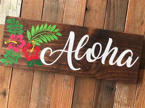Aloha Hello Welcome Welcome Sign Hawaiian Style Etsy
