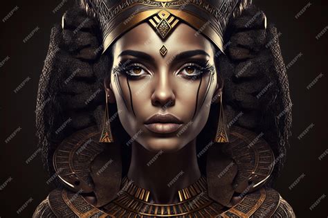 古代エジプトの女神の肖像 古代エジプトのスタイルの美しい少女 ジェネレーティブ Ai プレミアム写真