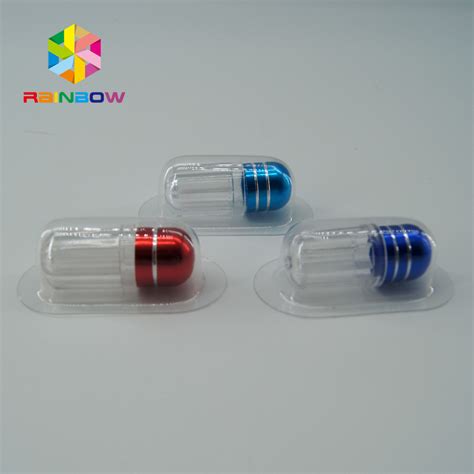 Plastic Empty Medicine Bottles Sex Pill Capsule Container 00101 Size With Metal Cap