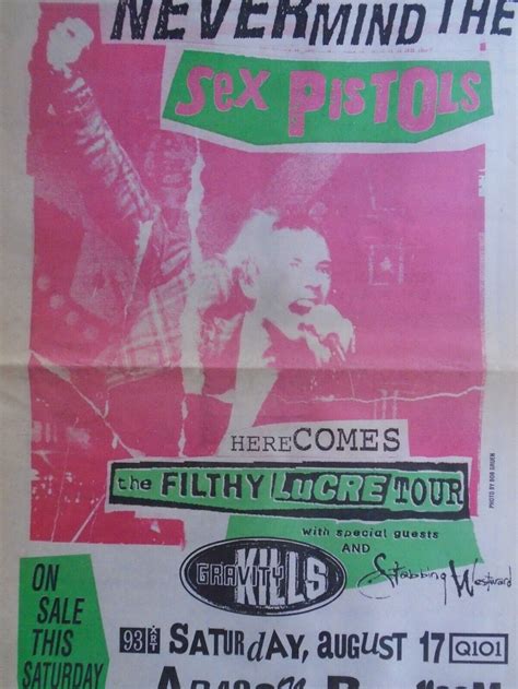 Original Concert Poster Sex Pistols Filthy Lucre Tour Aragon Ballroom 8 17 1996 Ebay