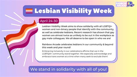 Rainbow Arcade On Twitter Happy Lesbian Visibility Week