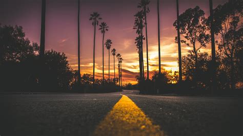 Sunset Road Landscape Scenery 4k 170 Wallpaper Pc Desktop